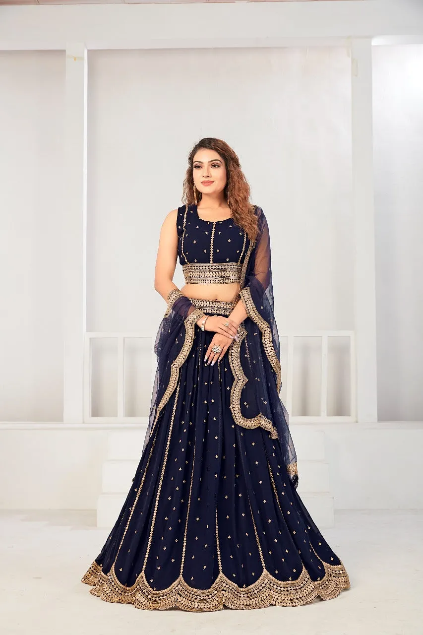 Party Wear Exclusive Designer Viscose Georgette Lehenga Choli