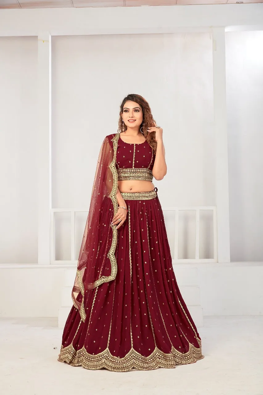 Party Wear Exclusive Designer Viscose Georgette Lehenga Choli