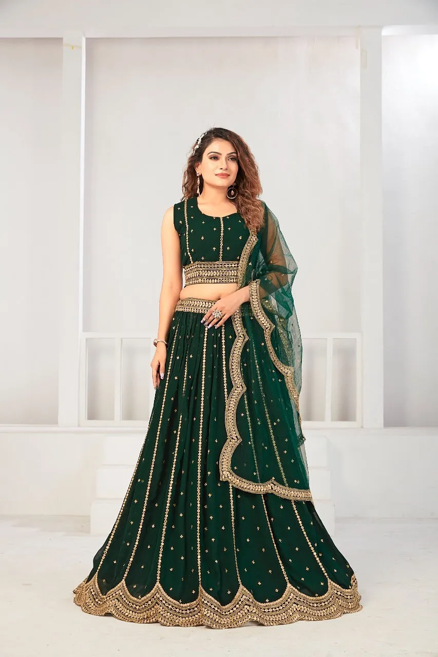 Party Wear Exclusive Designer Viscose Georgette Lehenga Choli