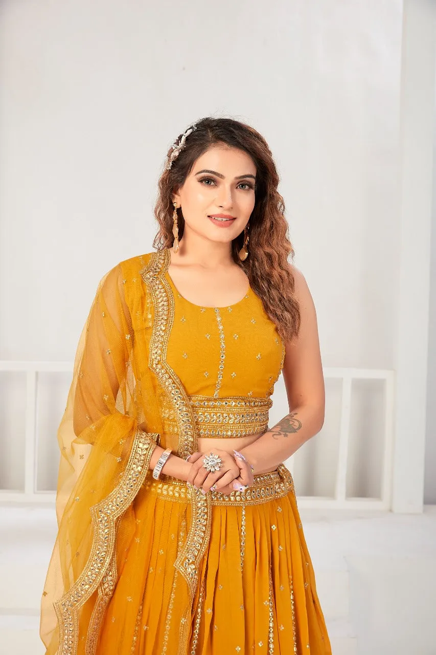Party Wear Exclusive Designer Viscose Georgette Lehenga Choli