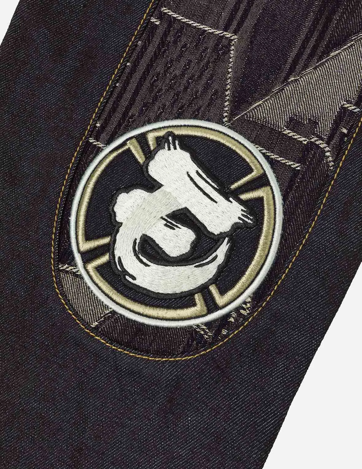 Patchwork Daicock Insert and Wheel Of Wisdom Embroidery Carrot Fit Jeans #2017