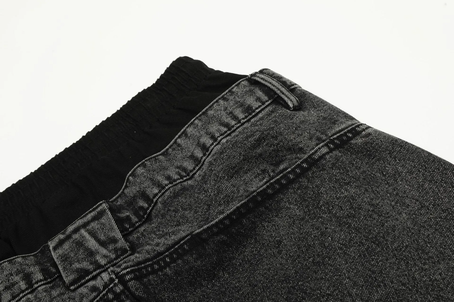 Patchwork Drawstring Jeans