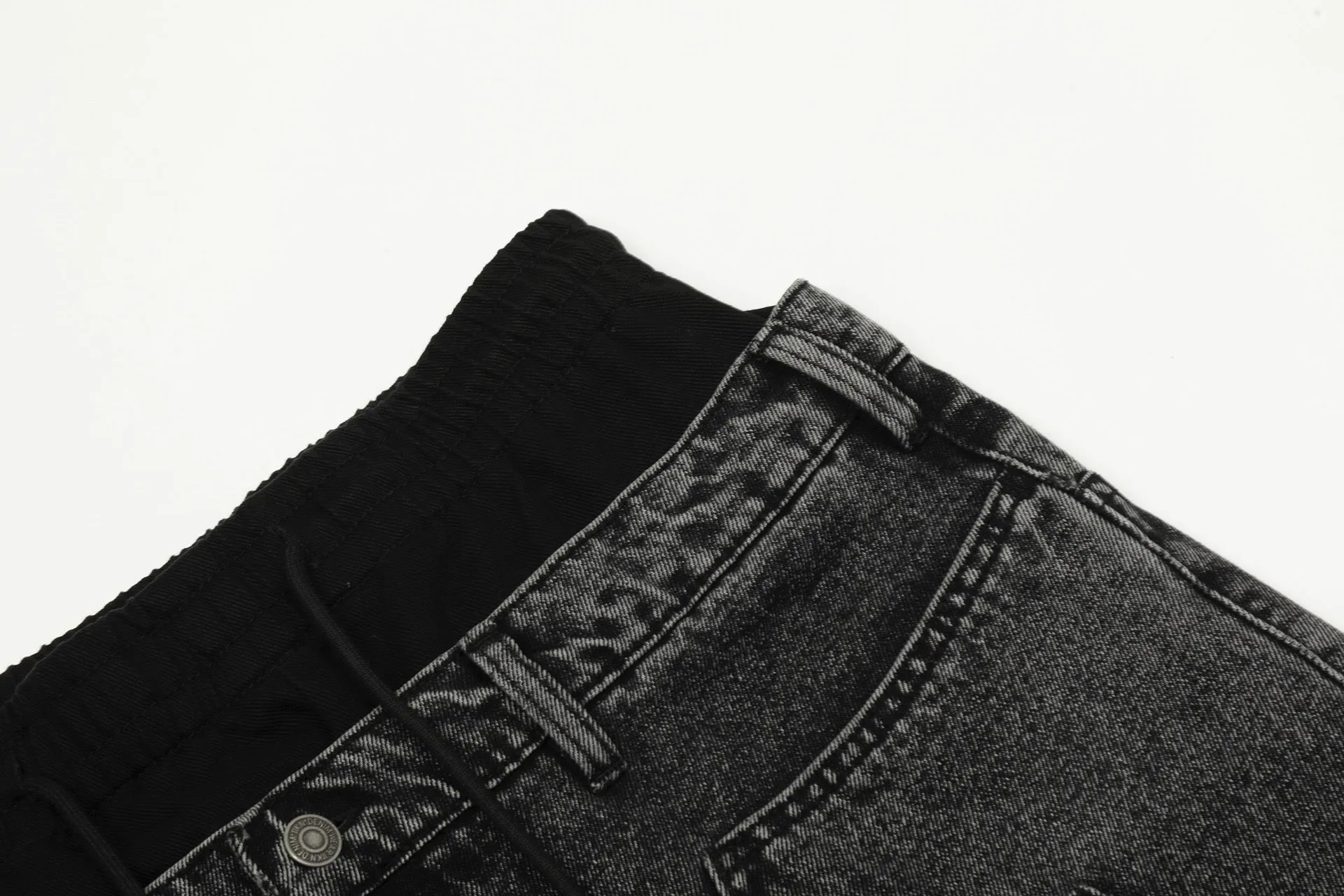 Patchwork Drawstring Jeans