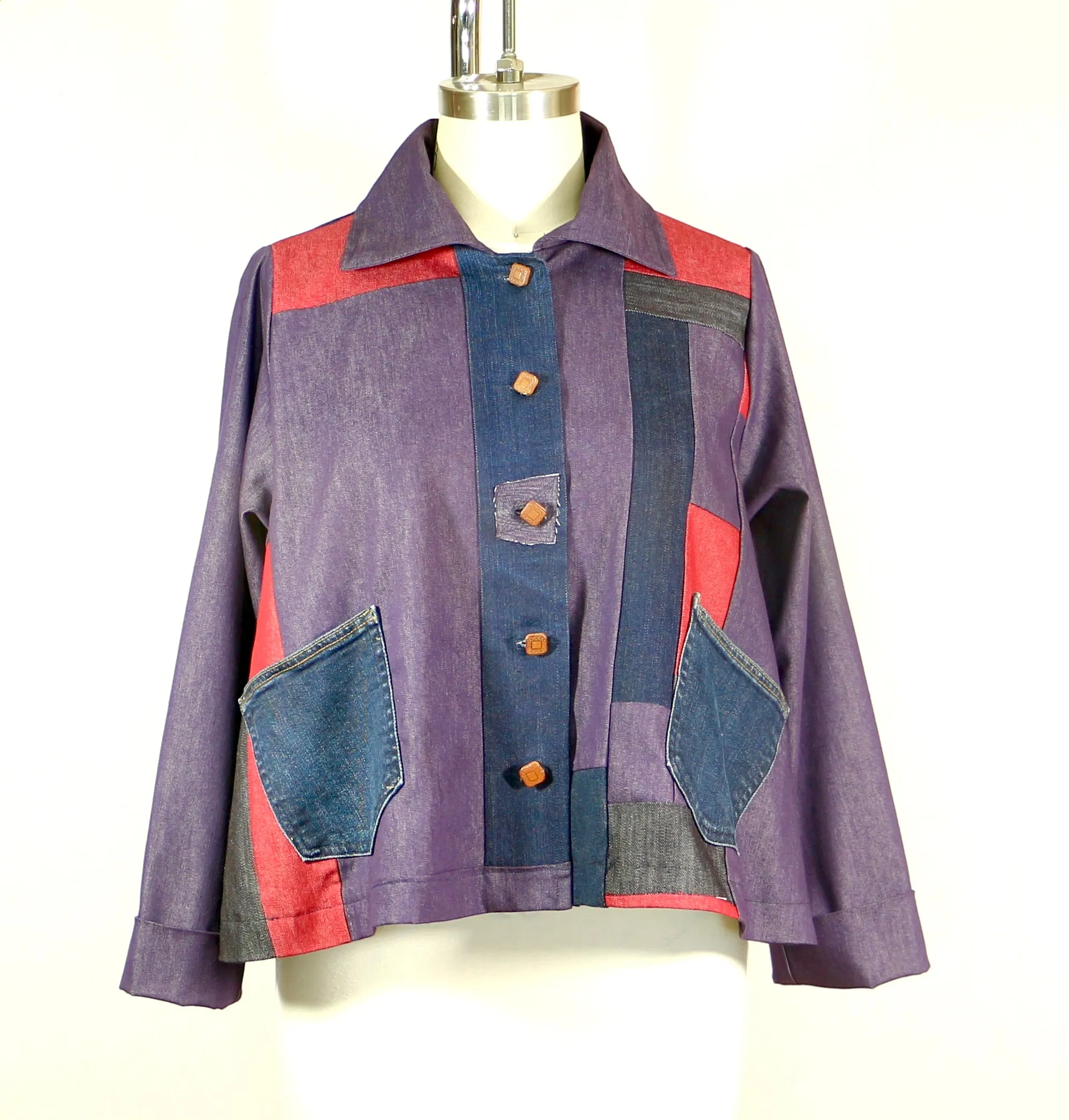 Patchwork Swing Denim Jacket