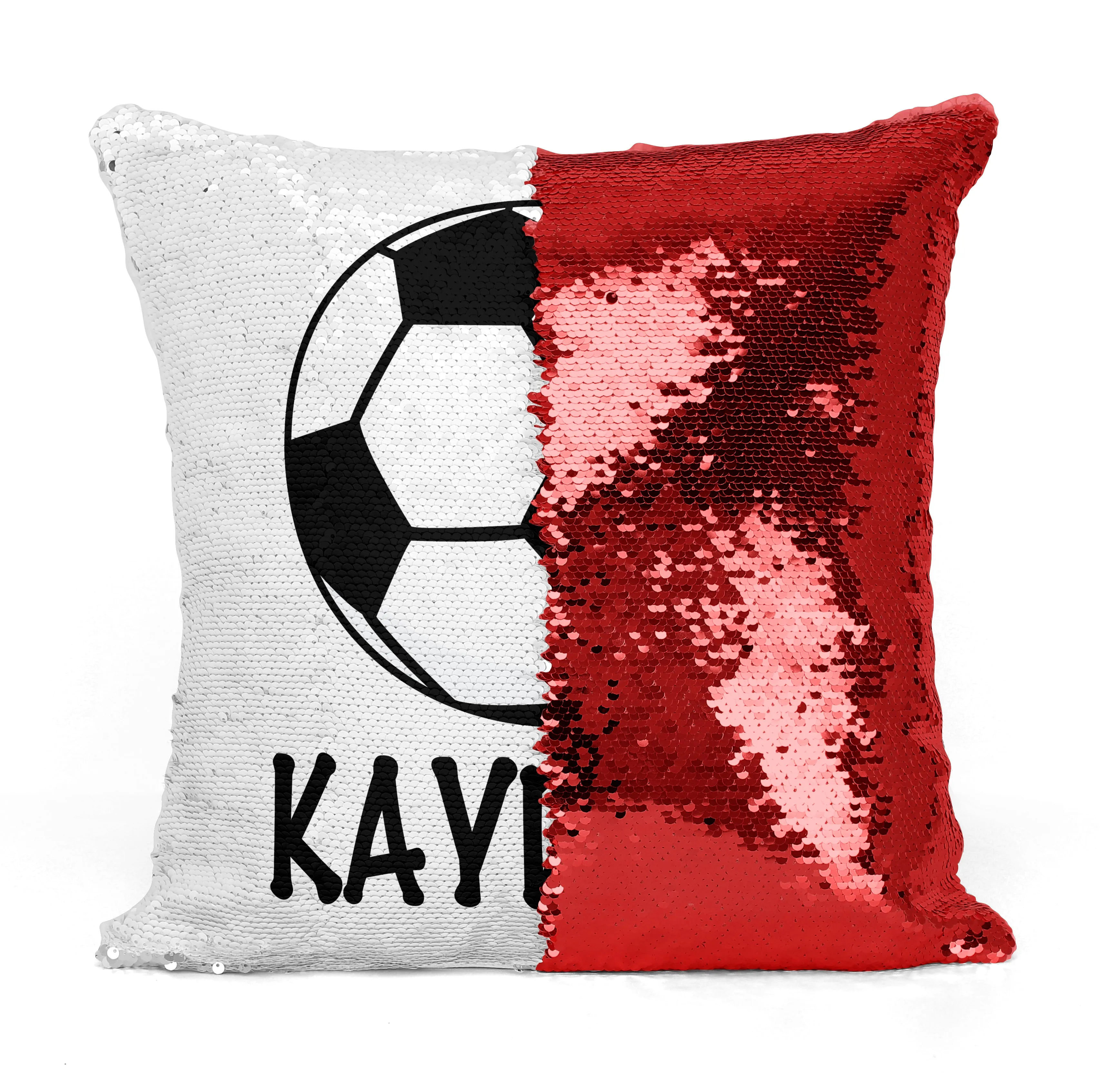 Personalized Soccer Mermaid Sequin Flip Pillow - Choose Your Image