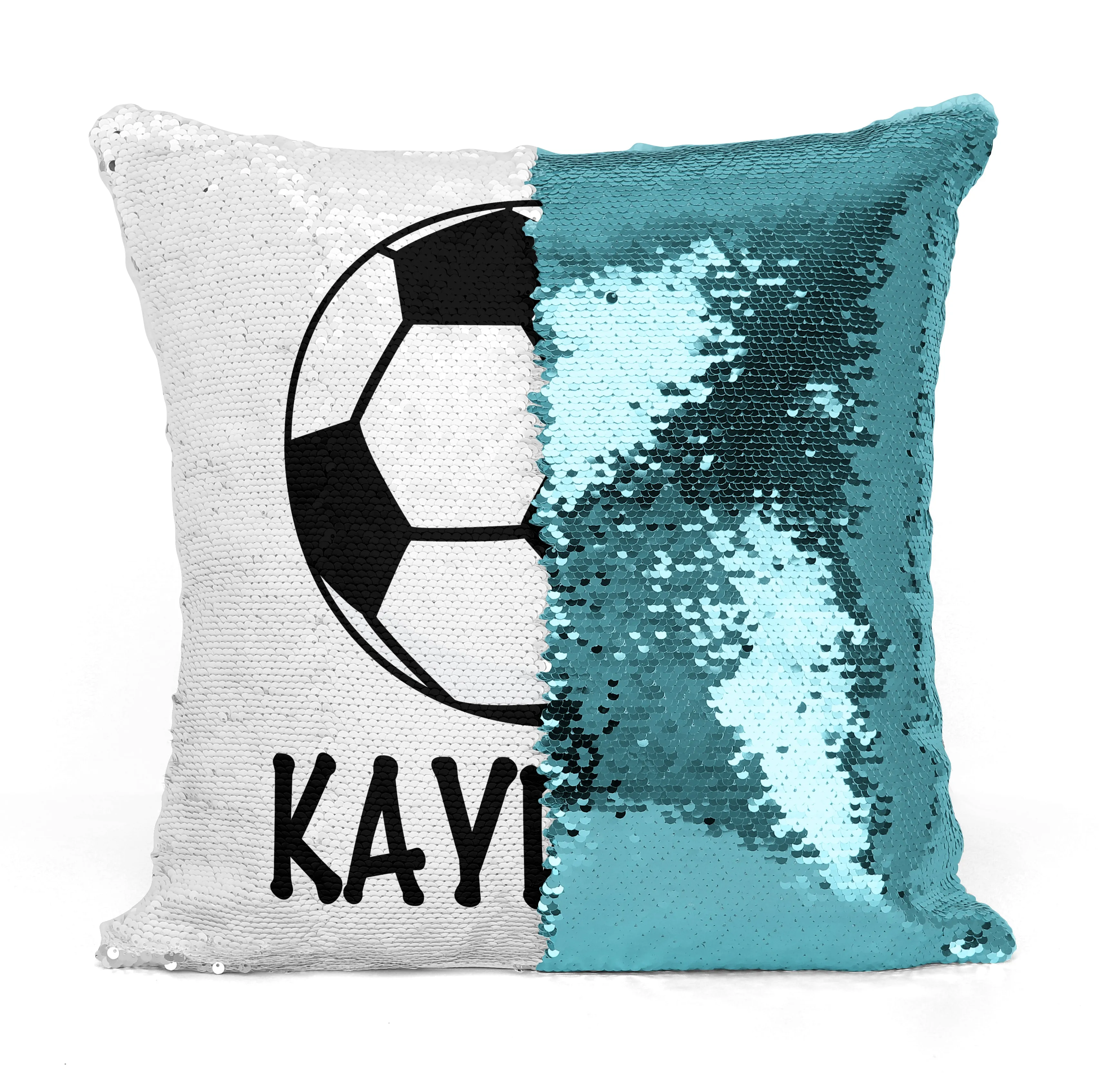 Personalized Soccer Mermaid Sequin Flip Pillow - Choose Your Image