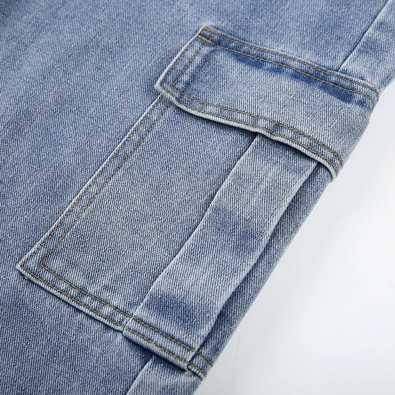 Pockets Patchwork Jeans