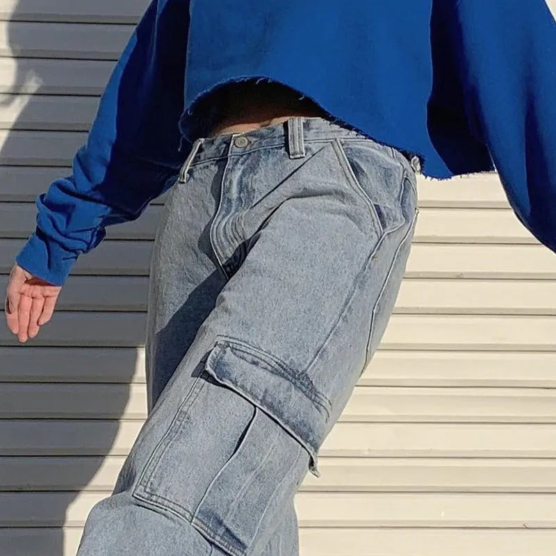 Pockets Patchwork Jeans