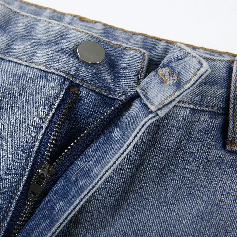 Pockets Patchwork Jeans