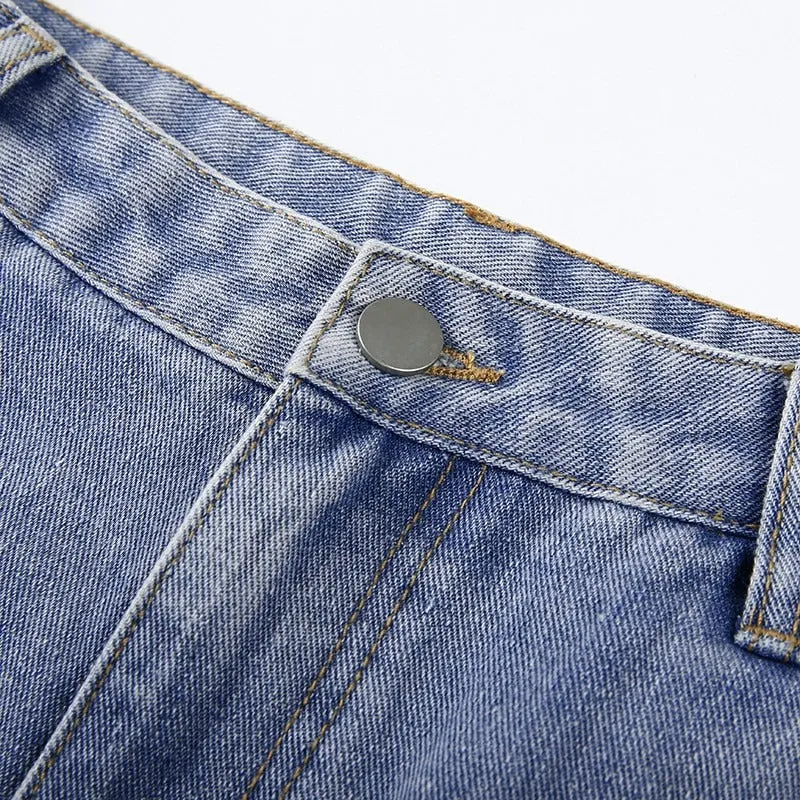 Pockets Patchwork Jeans