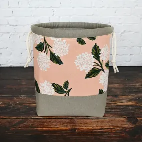 Pretty Peach Hydrangea Project Bag