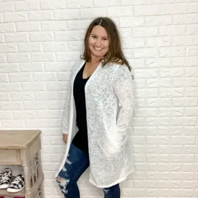 "Harlow" Cardigan with Side Pockets (Off White)