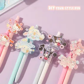 Sanrio Character DIY Sticker Gel Pen Set