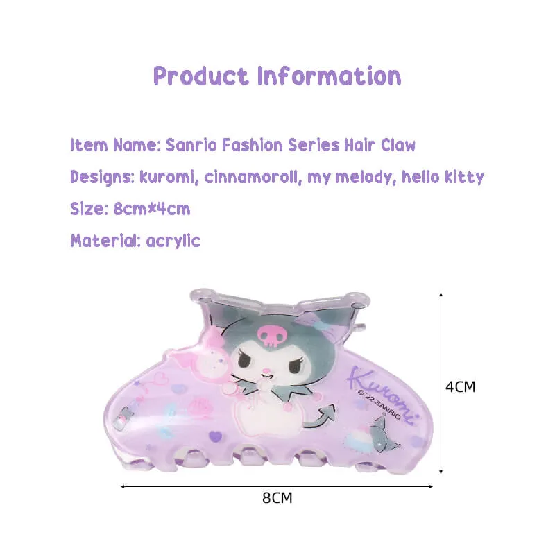 Sanrio Fashion Series Acrylic Glittery Hair Claw Clip