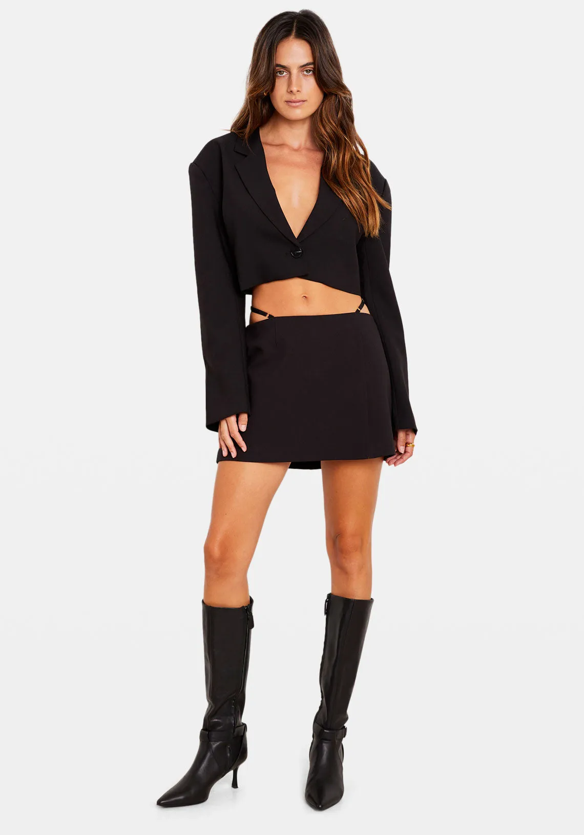 TRINITY LOW RISE MINI SKIRT BLACK