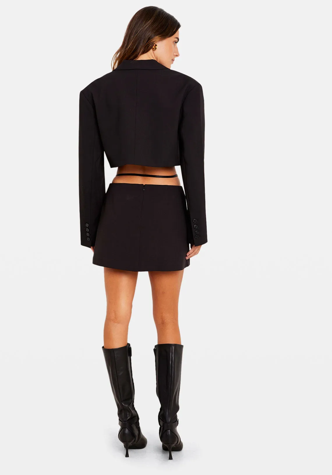 TRINITY LOW RISE MINI SKIRT BLACK