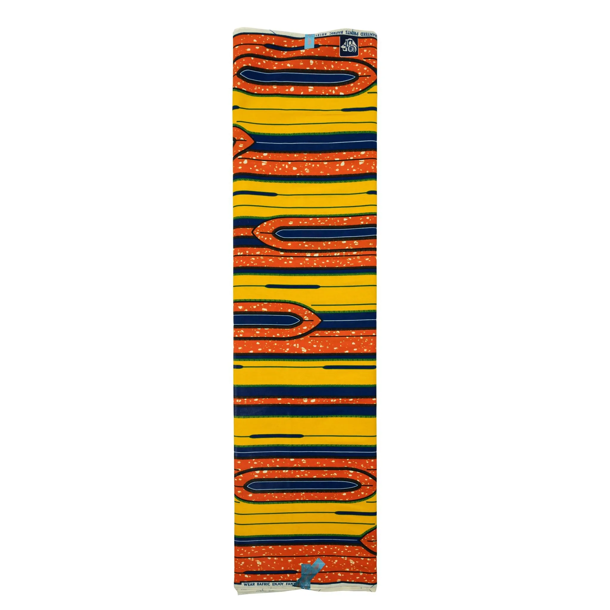 Yellow, Blue & Orange Wax Pint Fabric - 6 Yards